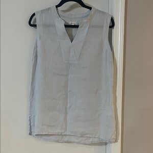 Garnet Hill  linen Light blue Sleeveless Blouse